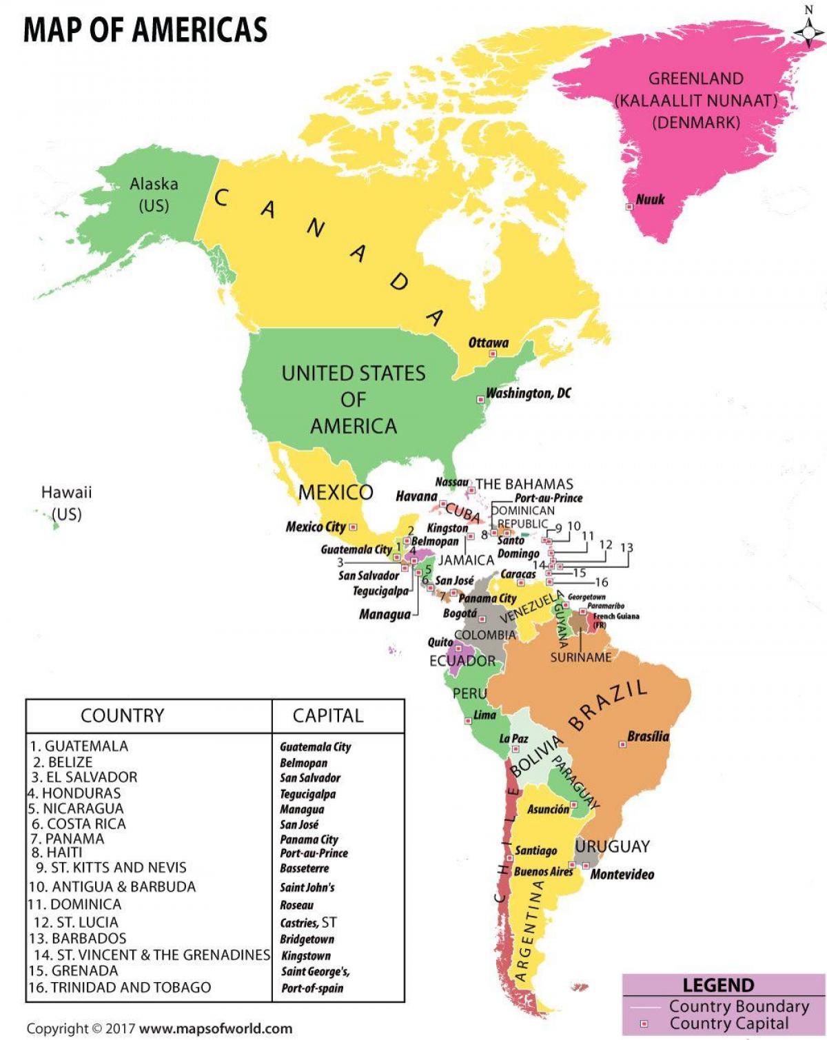karta över kanada sydamerika