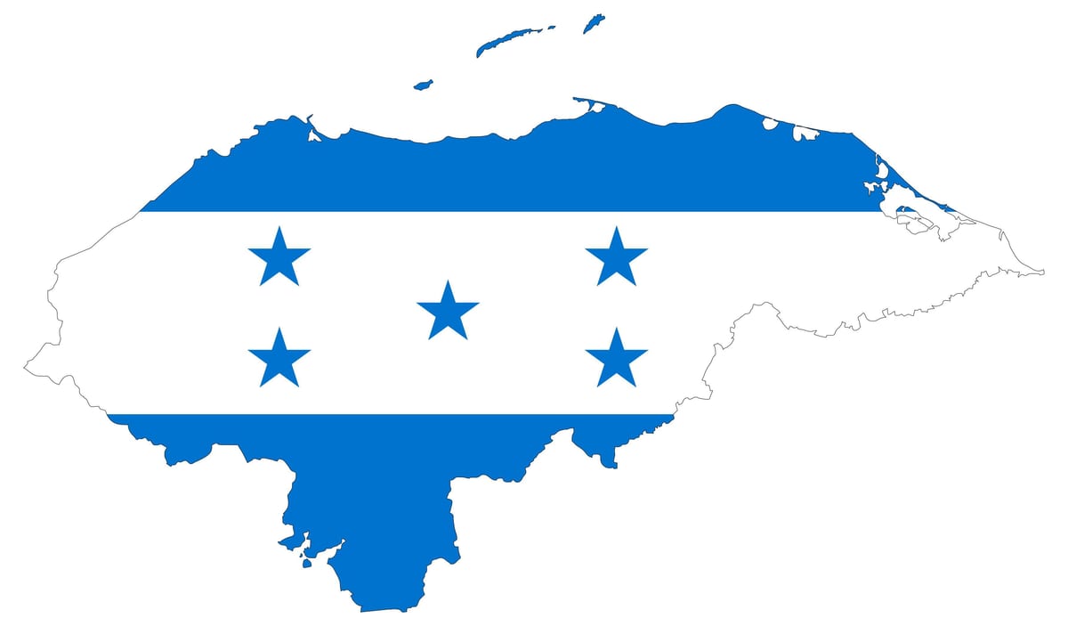 karta över Honduras flagga
