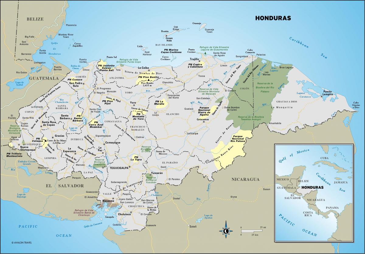 en karta över Honduras 