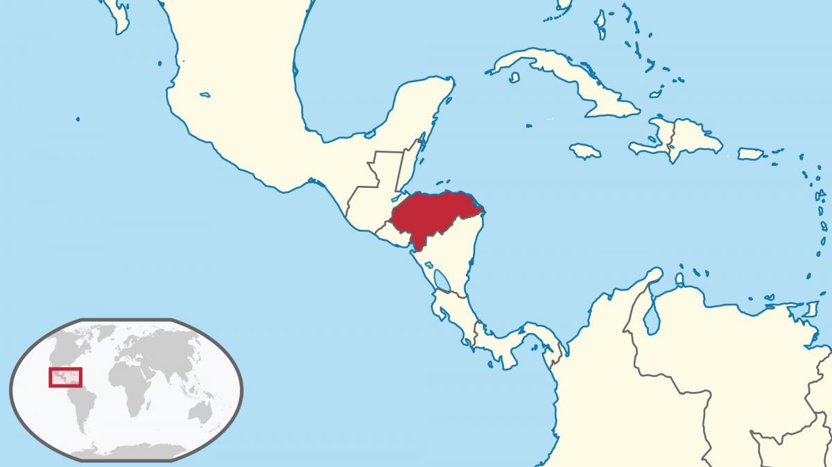 karta över kontinenten Honduras