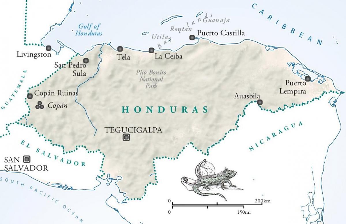 karta över la ceiba Honduras