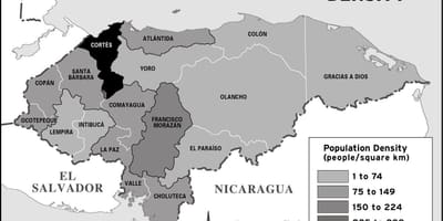 Karta av Honduras befolkning
