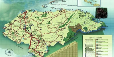 Karta över Honduras geografi