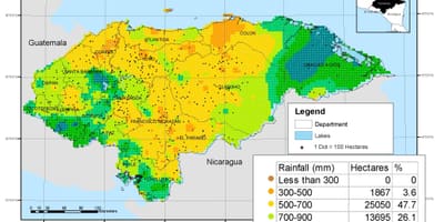 Karta över Honduras klimat