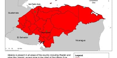 Karta över Honduras malaria