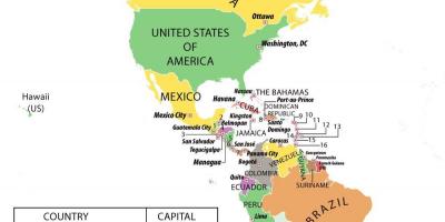 Karta över kanada sydamerika