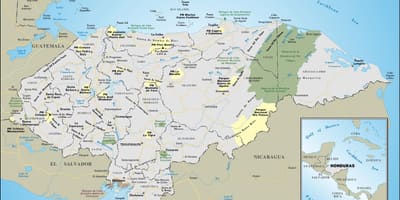 Karta över Honduras turist
