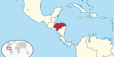 Honduras plats på världskartan