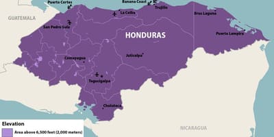 Karta över Honduras zika